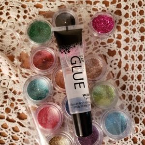 🎉HP🎉 GET ur FESTIVAL, CLUB LOOK! 14 COLOR GLITTER & Glue for total body art.